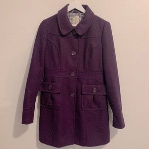 Tulle by Anthropolgie Purple Pea Coat - Large
